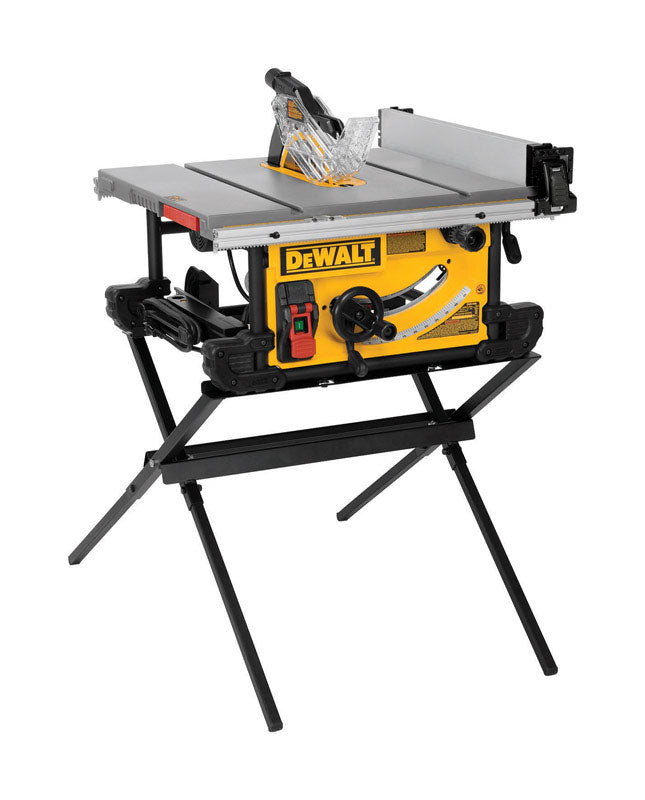 DEWALT DWE7491X Table Saw with Scissor Stand, 120 VAC, 15 A, 10 in Dia Blade, 5/8 in Arbor, 4800 rpm Speed