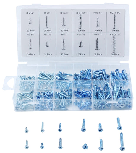 ProSource 61416 Screw Assortment, Carbon Steel, Zinc, 240-Piece