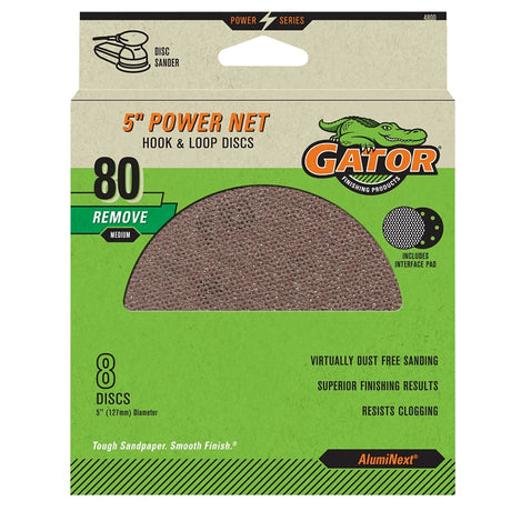 Gator 4800 Power Net Disc, 5 in Dia, 80 Grit, Medium