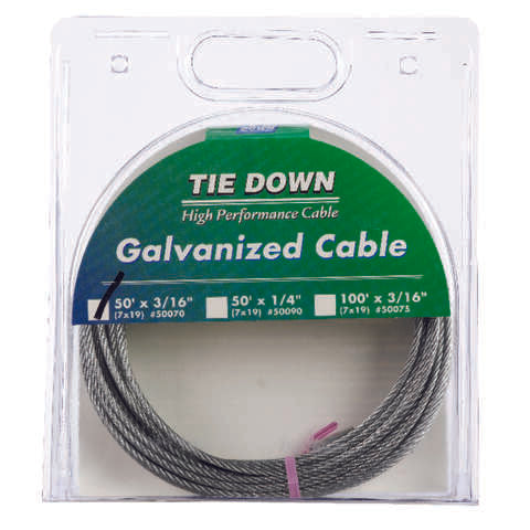 Tie Down Engineering Galvanized Galvanized Steel 3/16 in. D X 50 ft. L Aircraft Cable