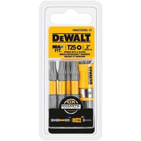 DeWalt Max Fit Torx T25 X 2 in. L Power Bit and Sleeve Set S2 Tool Steel 12 pc