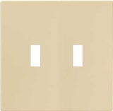 Eaton Wiring Devices PJS2V Wallplate, Mid-Size, 4-7/8 in L, 4.94 in W, 2-Gang, Polycarbonate, Ivory, High-Gloss