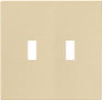 Eaton Wiring Devices PJS2V Wallplate, Mid-Size, 4-7/8 in L, 4.94 in W, 2-Gang, Polycarbonate, Ivory, High-Gloss