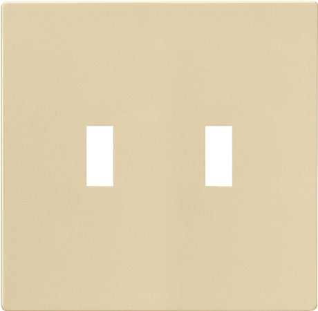 Eaton Wiring Devices PJS2V Wallplate, Mid-Size, 4-7/8 in L, 4.94 in W, 2-Gang, Polycarbonate, Ivory, High-Gloss