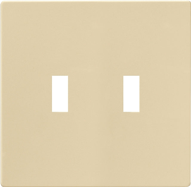 Eaton Wiring Devices PJS2V Wallplate, Mid-Size, 4-7/8 in L, 4.94 in W, 2-Gang, Polycarbonate, Ivory, High-Gloss