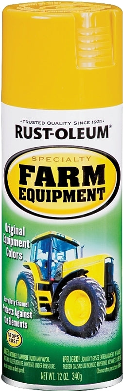 Rust-Oleum 7449830 Enamel Spray Paint, Gloss, Caterpillar Yellow, 12 oz Can