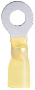 Gardner Bender Xtreme AMT-108 Ring Terminal, 600 V, 12 to 10 AWG Wire, 1/4 in Stud, Nylon Insulation, Yellow