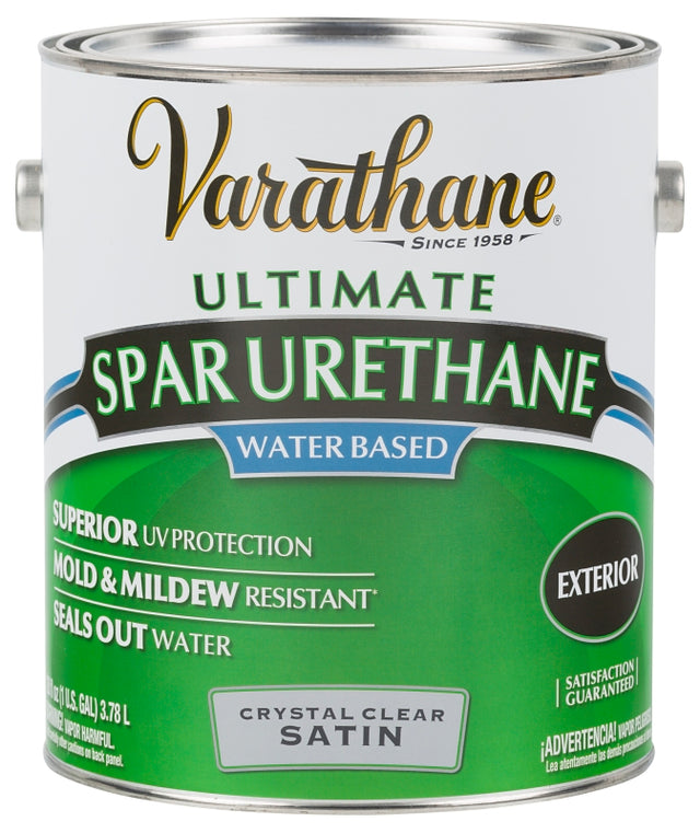 Varathane Ultimate Series 250231 Water-Based Polyurethane Floor Finish, Satin, Liquid, Crystal Clear, 1 gal, Can, Pack of 2