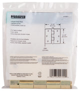 ProSource 20338BBX Square Corner Door Hinge, Steel, Polished Brass, Loose Pin, 180 deg Range of Motion