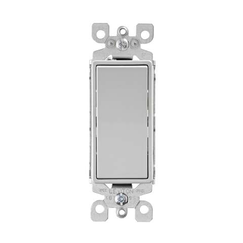 Leviton Decora 15 amps Single Pole Rocker Switch Light Gray 1 pk