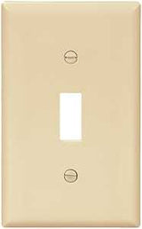 Eaton Wiring Devices BP5134V Wallplate, Standard-Size, 4-1/2 in L, 2-3/4 in W, 1-Gang, Nylon, Ivory, High-Gloss, Pack of 5