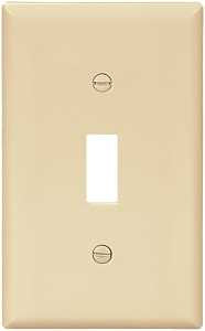 Eaton Wiring Devices BP5134V Wallplate, Standard-Size, 4-1/2 in L, 2-3/4 in W, 1-Gang, Nylon, Ivory, High-Gloss, Pack of 5
