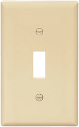 Eaton Wiring Devices BP5134V Wallplate, Standard-Size, 4-1/2 in L, 2-3/4 in W, 1-Gang, Nylon, Ivory, High-Gloss, Pack of 5