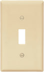 Eaton Wiring Devices BP5134V Wallplate, Standard-Size, 4-1/2 in L, 2-3/4 in W, 1-Gang, Nylon, Ivory, High-Gloss, Pack of 5