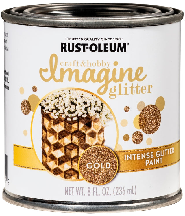 Rust-Oleum Imagine Craft & Hobby 345698 Intense Paint, Glitter Gold, 8 oz Can