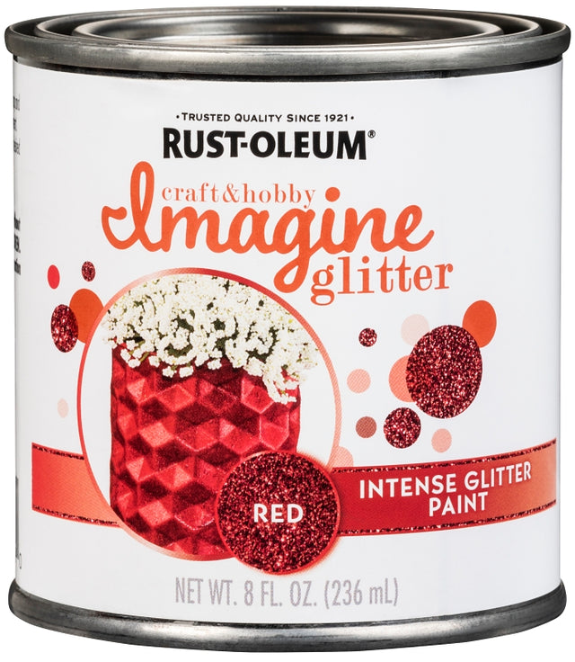 Rust-Oleum Imagine Craft & Hobby 350119 Intense Paint, Glitter Red, 8 oz Can