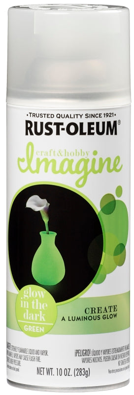 Rust-Oleum Imagine 353725 Craft Spray Paint, Glow in the Dark Green, 10 oz, Can
