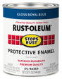 Rust-Oleum 353578 Rust Preventative Paint, Oil Base, Gloss Sheen, Royal Blue, 1 qt, 80 to 175 sq-ft Coverage Area, Pack of 2