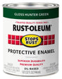 Rust-Oleum 353576 Rust Preventative Paint, Oil Base, Gloss Sheen, Hunter Green, 1 qt, 80 to 175 sq-ft Coverage Area, Pack of 2