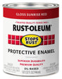 Rust-Oleum 353581 Rust-Preventative Paint, Oil Base, Gloss Sheen, Sunrise Red, 1 qt, 80 to 175 sq-ft Coverage Area, Pack of 2