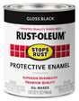 Rust-Oleum 353575 Rust Preventative Paint, Oil Base, Gloss Sheen, Black, 1 qt, 80 to 175 sq-ft Coverage Area, Pack of 2