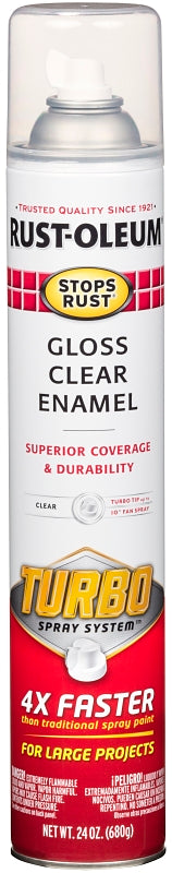 Stops Rust 353345 Protective Enamel with Turbo Spray System, Gloss, Clear, 24 oz, Aerosol Can