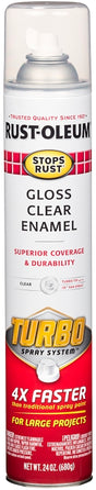 Stops Rust 353345 Protective Enamel with Turbo Spray System, Gloss, Clear, 24 oz, Aerosol Can
