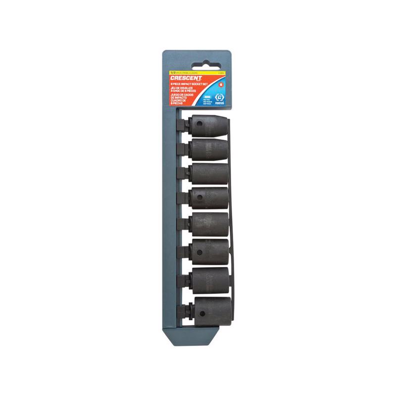 Crescent 1/2 in. X 1/2 in. drive Metric 6 Point Impact Socket Set 8 pc