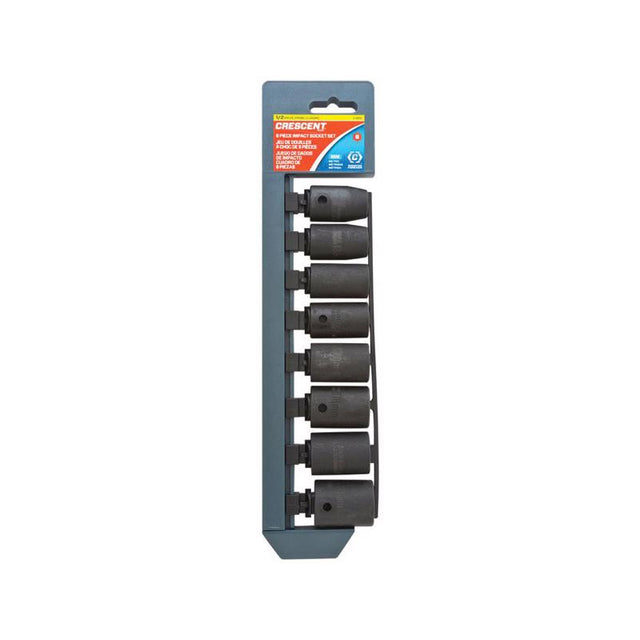 Crescent 1/2 in. X 1/2 in. drive Metric 6 Point Impact Socket Set 8 pc