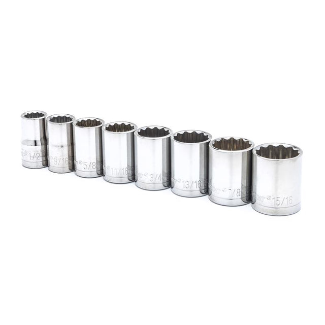 Crescent 1/2 in. X 1/2 in. drive SAE 12 Point Socket Set 8 pc
