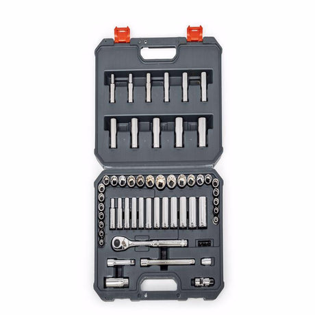 Crescent 3/8 in. X 3/8 in. drive Metric/SAE 6 and 12 Point Mechanic's Tool Set 57 pc