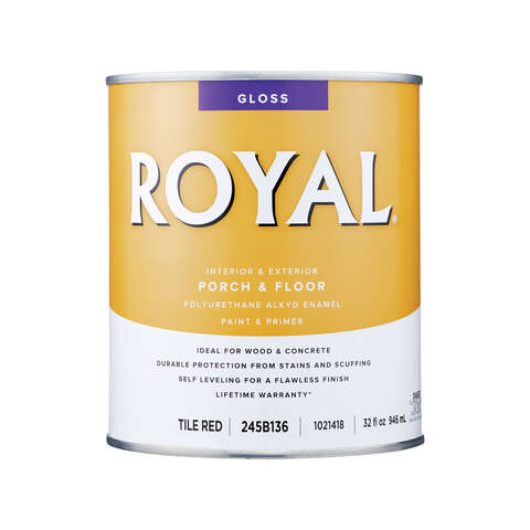 Royal Gloss Tile Red Porch & Floor Alkyd Enamel 1 qt, Pack of 4