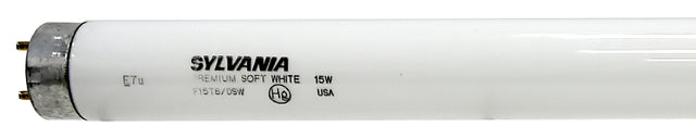 Sylvania 21656 Fluorescent Bulb, 15 W, T8 Lamp, Medium Lamp Base, 810 Lumens, 3000 K Color Temp, Soft White