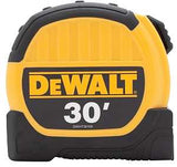 DeWALT DWHT36109 Tape Measure, 30 ft L Blade, 1-1/8 in W Blade, Steel Blade, ABS Case, Black/Yellow Case