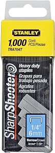 STANLEY TRA704T Staple, 27/64 in W Crown, 1/4 in L Leg, Galvanized, 24 ga