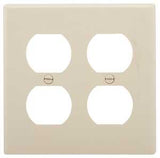 Eaton Wiring Devices 5150LA Receptacle Wallplate, 4-1/2 in L, 2-3/4 in W, Standard, 2 -Gang, Nylon, Light Almond