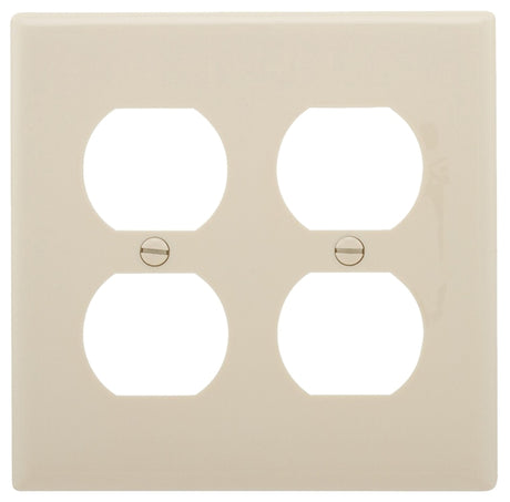 Eaton Wiring Devices 5150LA Receptacle Wallplate, 4-1/2 in L, 2-3/4 in W, Standard, 2 -Gang, Nylon, Light Almond