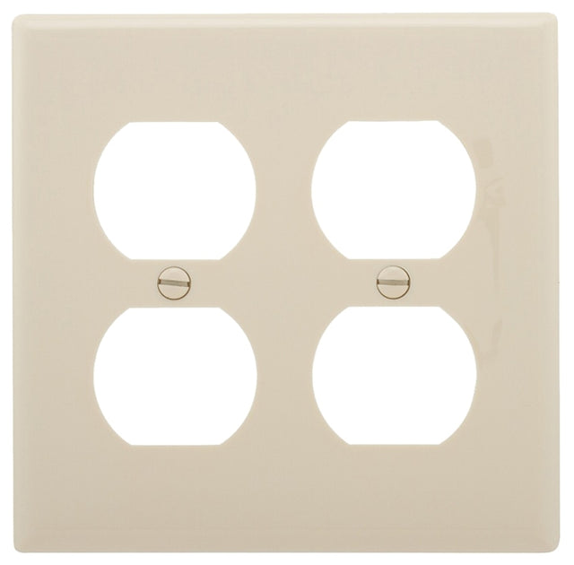 Eaton Wiring Devices 5150LA Receptacle Wallplate, 4-1/2 in L, 2-3/4 in W, Standard, 2 -Gang, Nylon, Light Almond