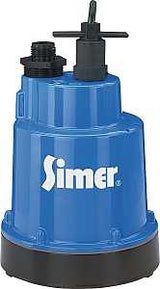 Simer Geyser 2300 Submersible Utility Pump, 1-Phase, 5.6 A, 115 V, 0.25 hp, 1-1/4 in Outlet, 1320 gph, Aluminum