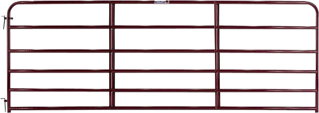 Tarter 6ER14 Economy Tube Gate, 14 ft W Gate, 50 in H Gate, 19 ga Frame Tube/Channel, Steel Frame, Red