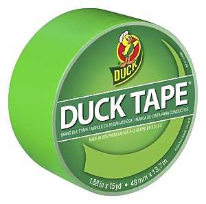 Duck 1265018 Duct Tape, 15 yd L, 1.88 in W, Vinyl Backing, Neon Green