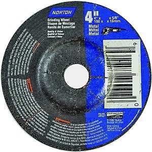 Norton 66252842014 Grinding Wheel, 4 in Dia, 1/8 in Thick, 5/8 in Arbor, 24 Grit, Extra Coarse, Aluminum Oxide Abrasive