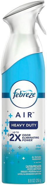 febreze 3077219924 Air Freshener, 8.1 oz Aerosol Can, Crisp Clean, Pack of 6