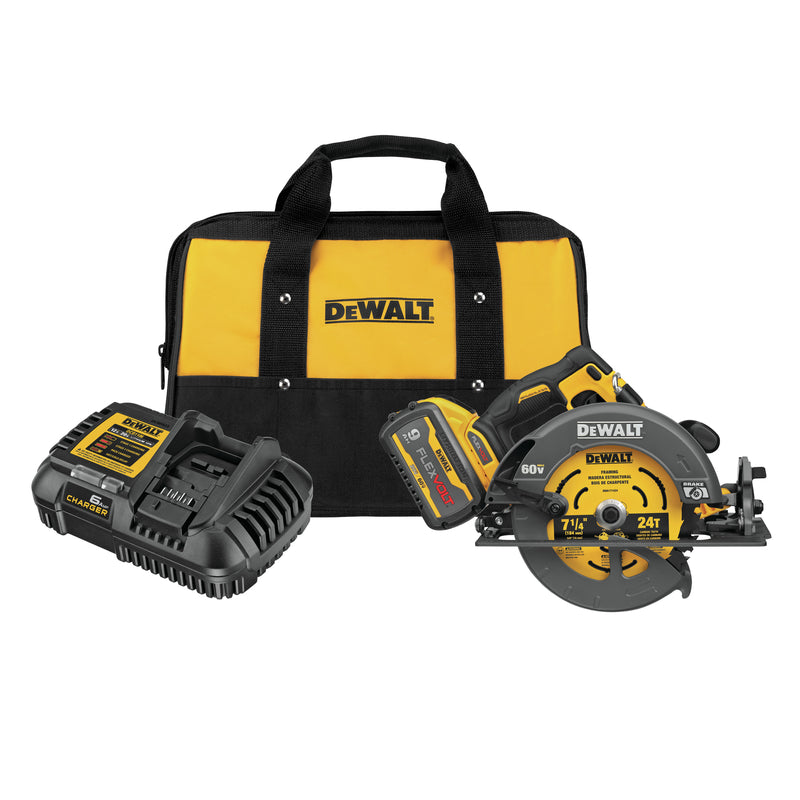 DEWALT DCS578X1 Brushless Circular Saw with Brake Kit, Battery Included, 60 V, 9 Ah, 7-1/4 in Dia Blade