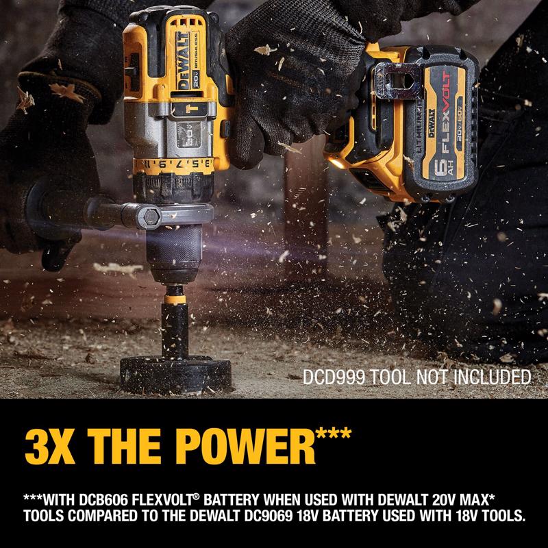 DeWalt 20V-60V MAX FLEXVOLT DCB606 6 Ah Lithium-Ion Battery Pack 1 pc