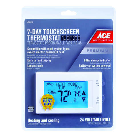 Ace Heating and Cooling Touch Screen Programmable Thermostat