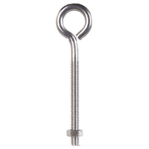 Hampton 5/16 in. X 5 in. L Stainless Stainless Steel Eyebolt Nut Included, Pack of 5