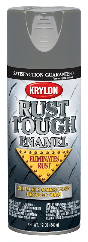 Krylon Rust Tough K09206007 Rust-Preventative Spray Paint, Gloss, Battleship Gray, 12 oz, Can