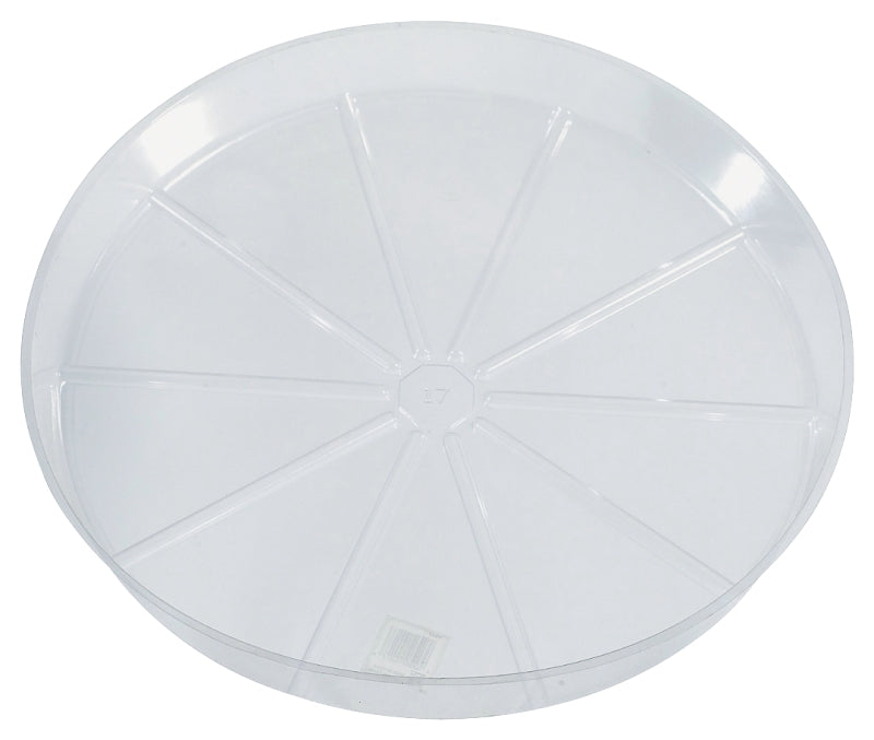 Gardener's Blue Ribbon VS21 Waterproof Plant Saucer, 21 in Dia, Vinyl, Clear, Pack of 10