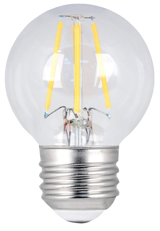 Feit Electric BPGM40/927CA/FIL LED Bulb, Globe, 350 Lumens, 3.8 W, G16.5 Lamp, 40 W Equivalent, E26 Lamp Base, Dimmable